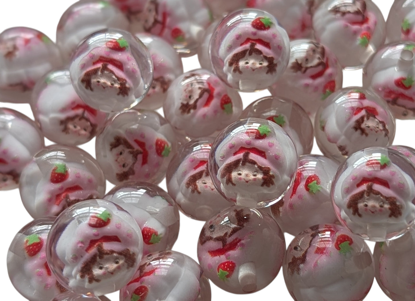 Strawberry Shortcake Acrylic Beads