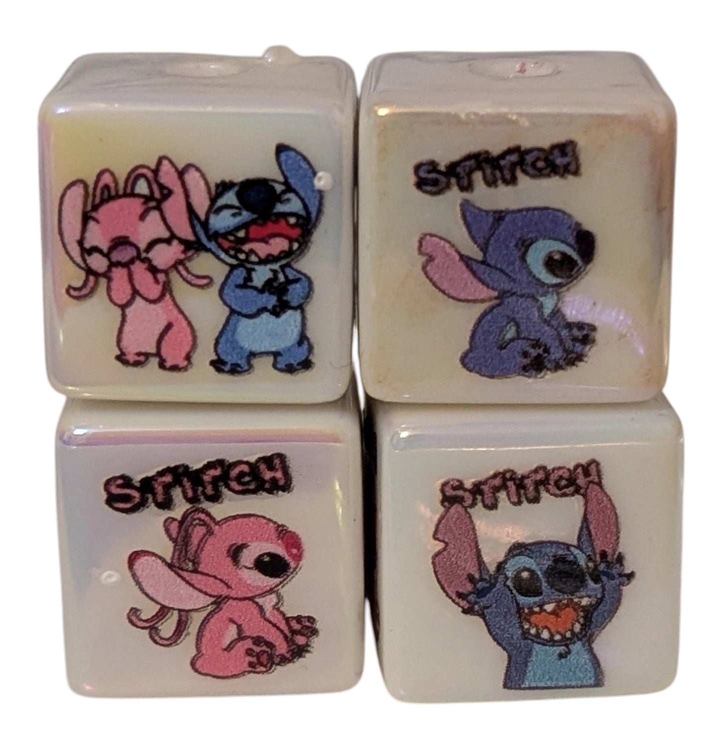 4 sided Character Bead - Stich, Sponge Bob, Mickey Mouse