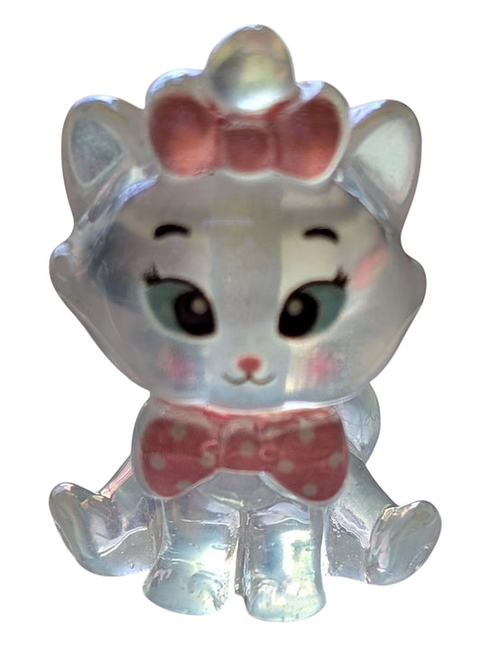 UV Coating Cute Clear Cat Marie Acrylic Beads, Around 35*25MM