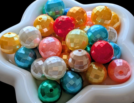 Disco Acrylic Beads Large Shiny Multi-Color 20MM