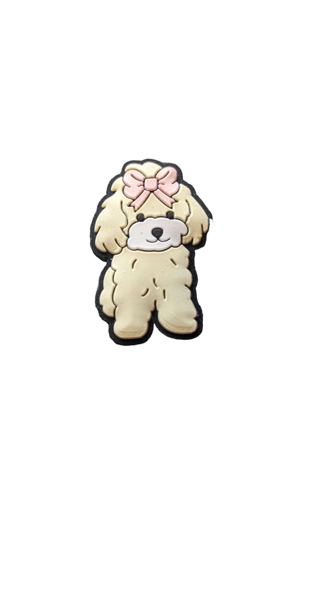 White Dog with Pink Bow